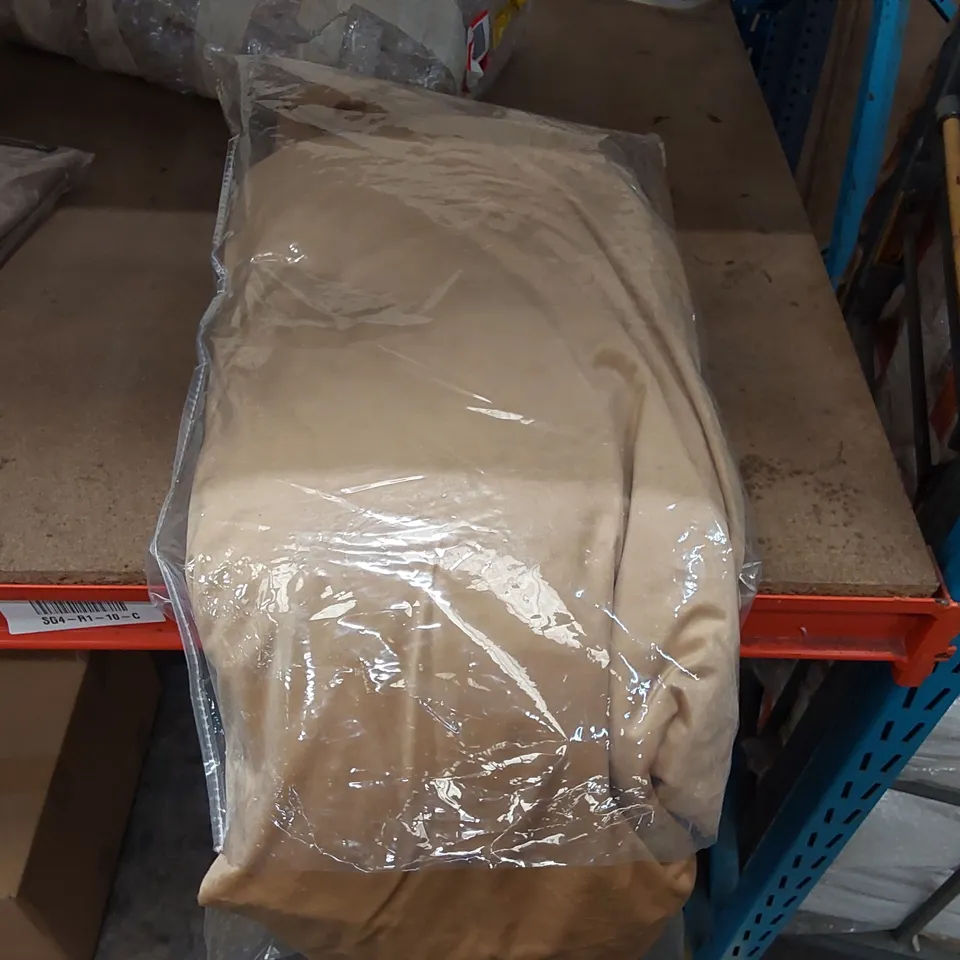 BAGGED VELOUR FULLY LINED PENCIL PLEAT ROOM DARKENING CURTAINS - GOLD // 229 X 183CM (1 ITEM)