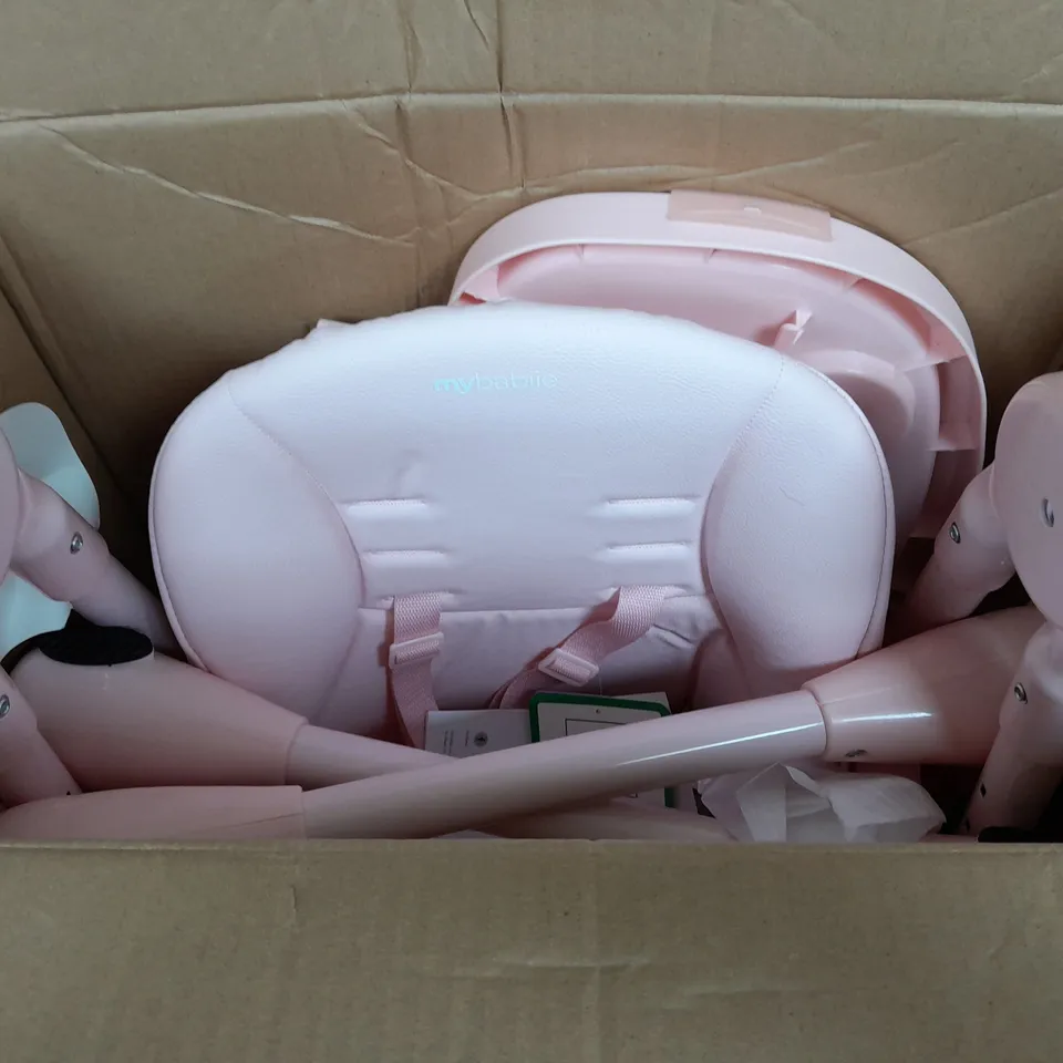 BOXED MY BABIIE MBHC9 LUXE HIGHCHAIR FROM BIRTH - PINK - COLLECTION ONLY