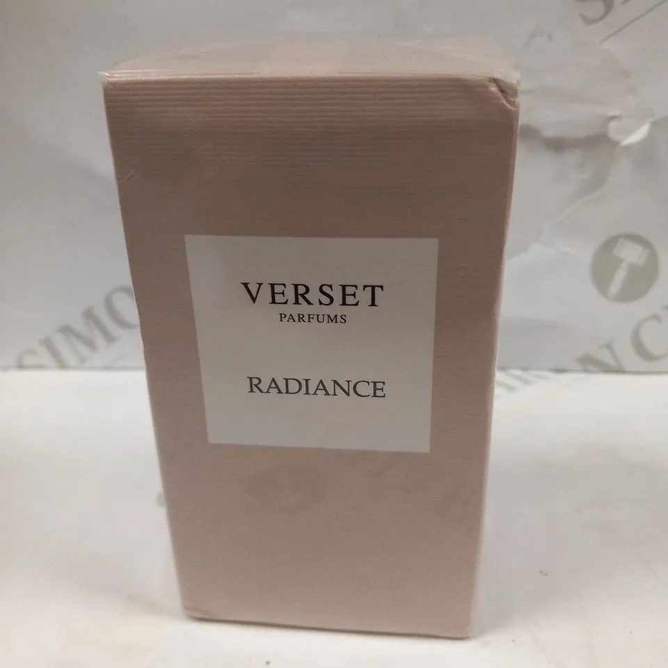 BOXED AND SEALED VERSET PARFUMS "RADIANCE" EAU DE PARFUM 100ML