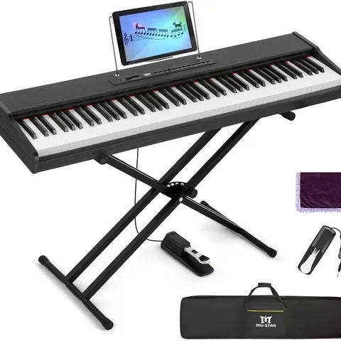 BOXED 88 KEY WEIGHTED DIGITAL PIANO KEYBOARD WITH STAND (1 BOX)