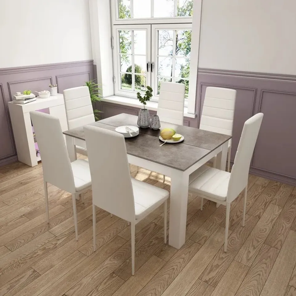 BOXED ELFREDIA 6 PERSON WOOD DINING TABLE - DINING TABLE ONLY (1 BOX)