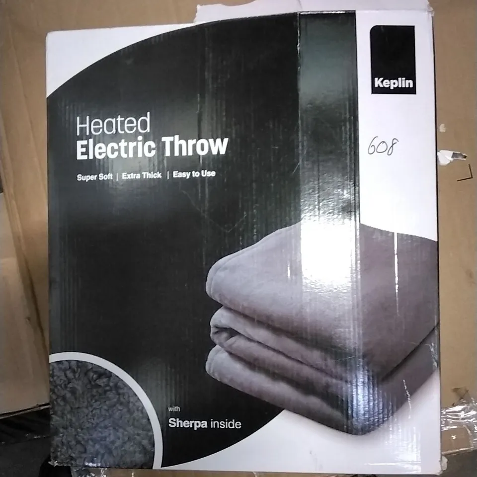 BOXED KEPLIN HEATED ELECTRIC THROW WITH SHERPA INSIDE 