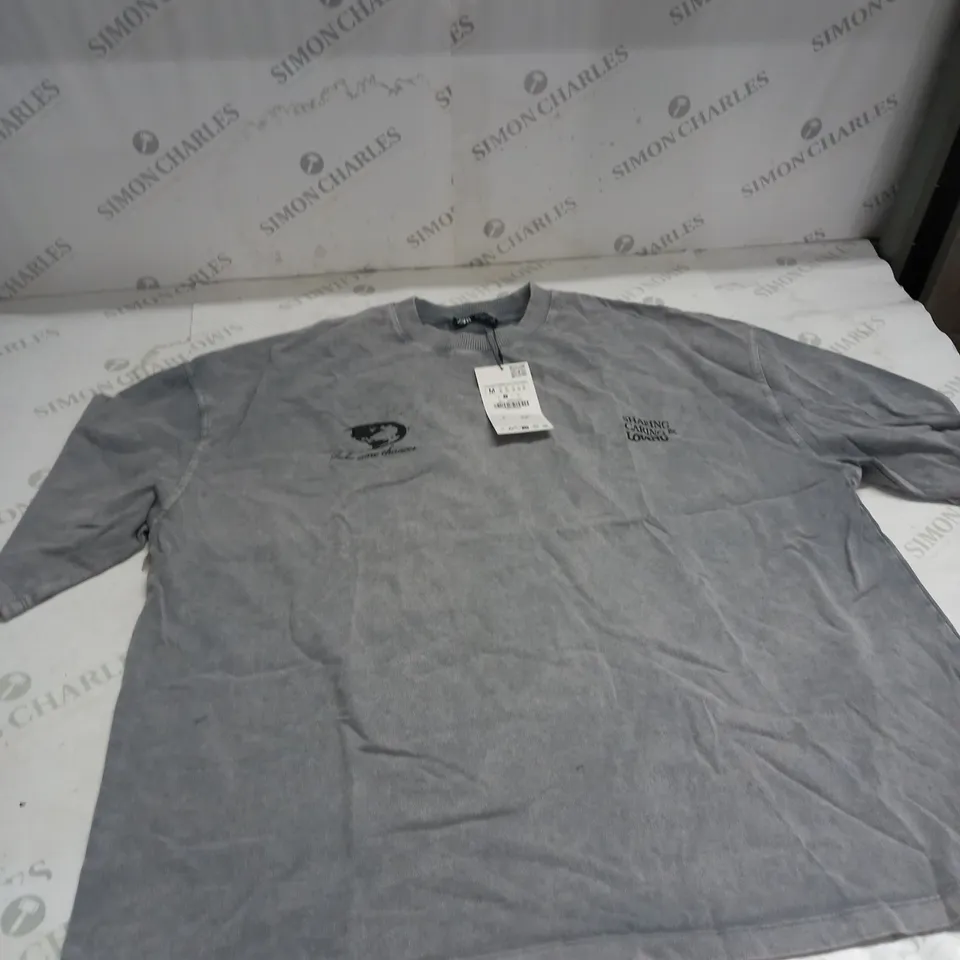 ZARA GREY T-SHIRT SIZE M 