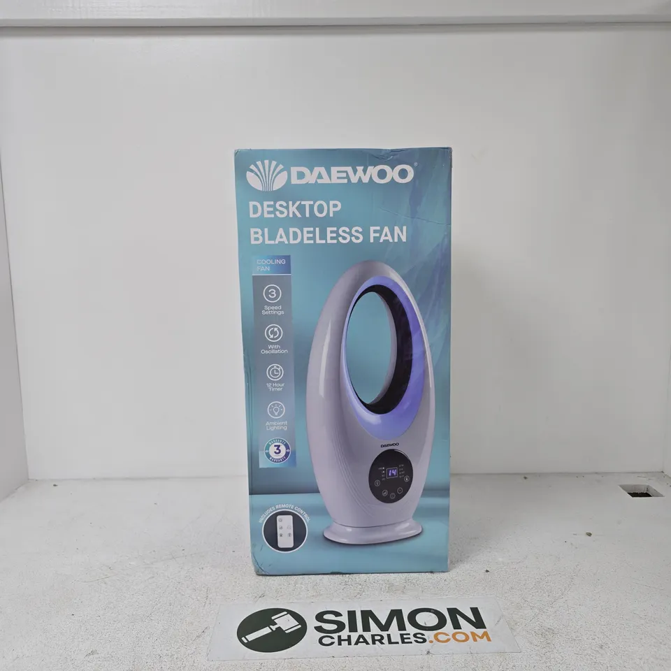 DAEWOO DESKTOP BLADE-LESS FAN – BOXED