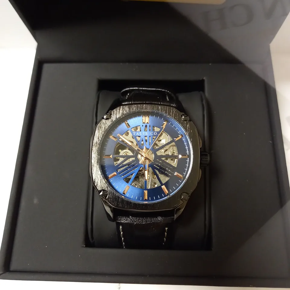 TALIS CO BLUE SKELETON DIAL BRACELET STRAP WRISTWATCH RRP £599