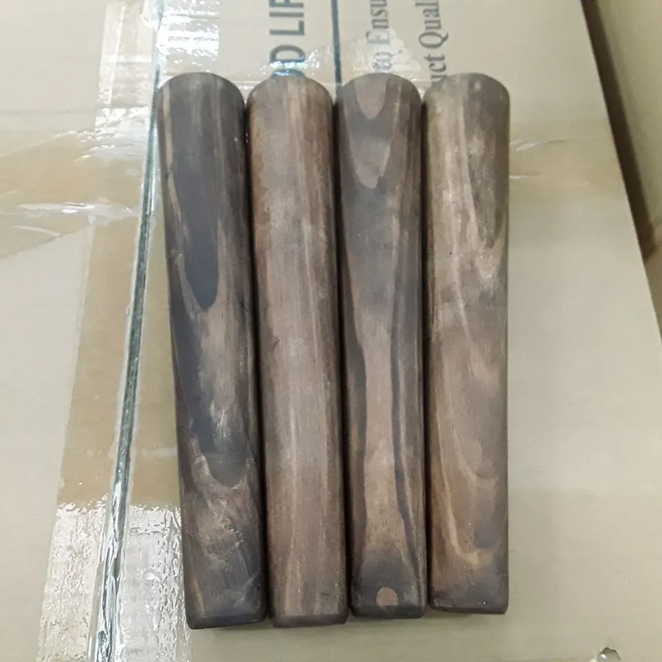 BOXED SET OF 4 25CM DARK WOOD LEGS