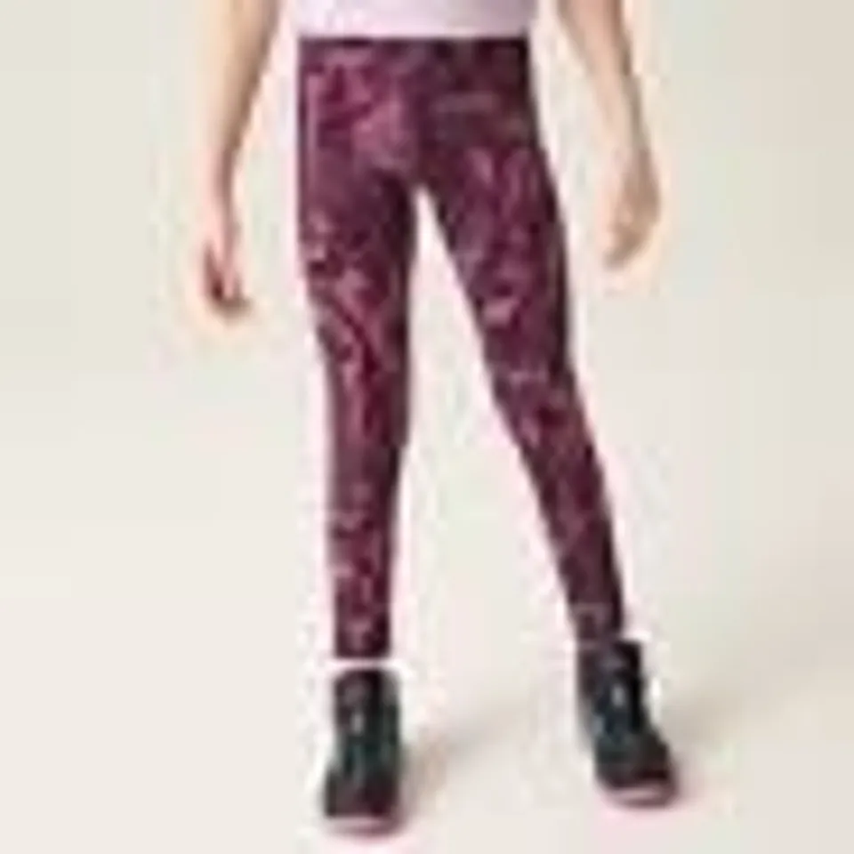 BRAND NEW REGATTA KIDS' BARLIA WINTER LEGGINGS IN DEEP PLUM MARBLE - 15-16YR