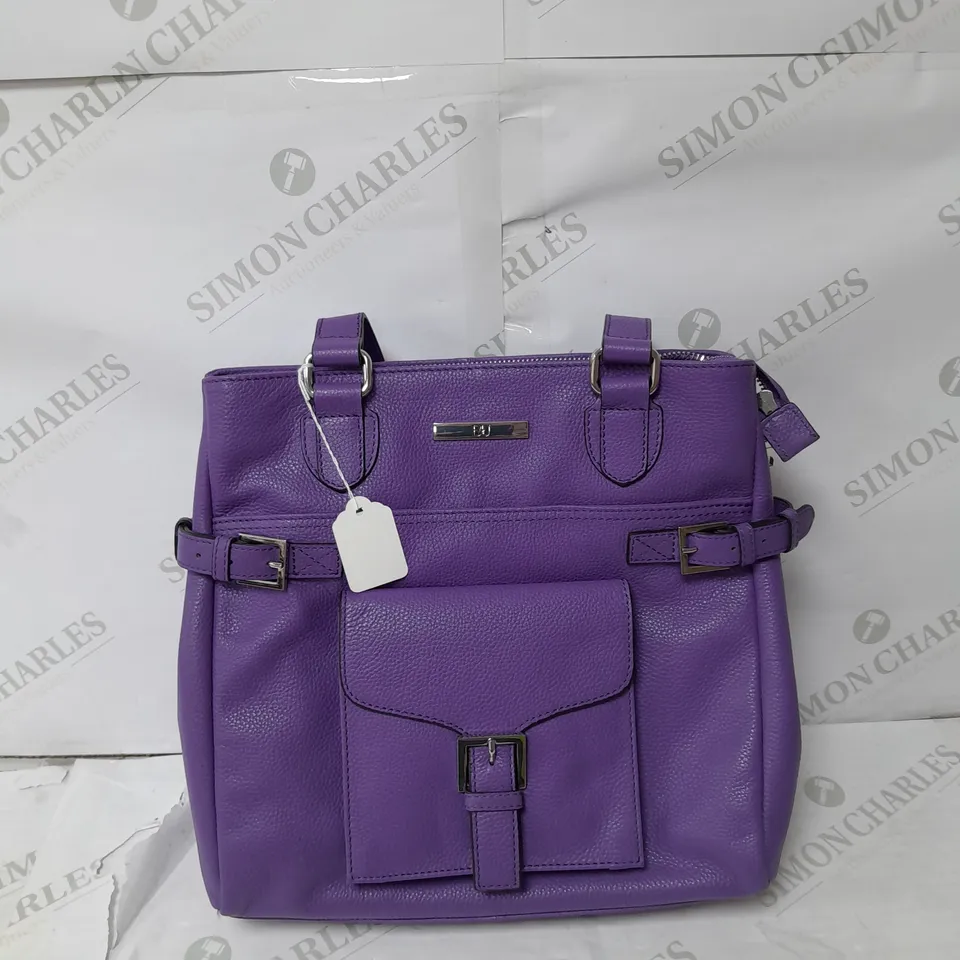 BRENDA EDWARDS LEATHER HANDBAG IN PURPLE 
