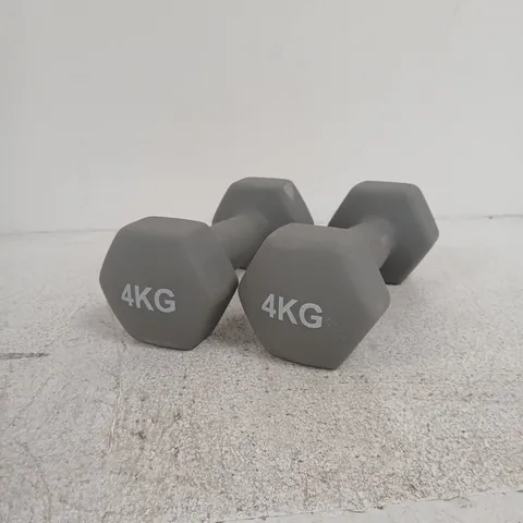 PAIR OF 4 KG HEX DUMBBELLS