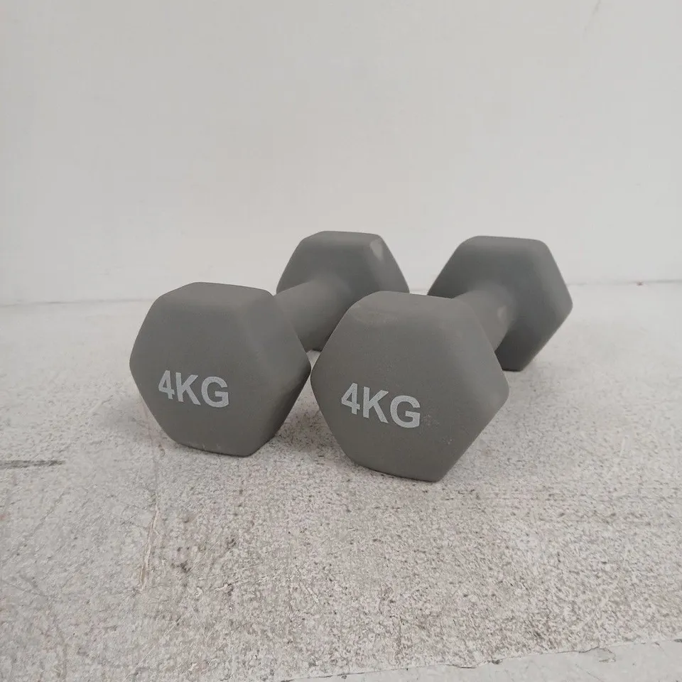 PAIR OF 4 KG HEX DUMBBELLS