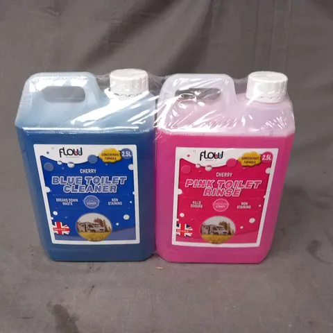 FLOW CHERRY 2.5L BLUE TOILET CLEANER AND PINK TOILET RINSE