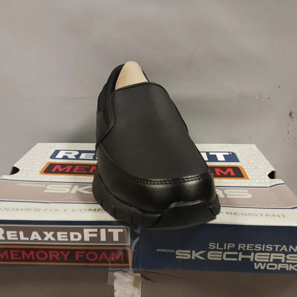 SKETCHERS WORKWEAR NAMPA SLIP ON PLIMSOLL - BLACK - SIZE 5