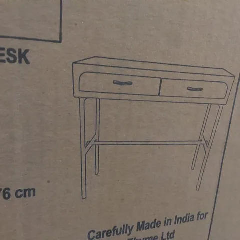 BOXED ATKIN AND THYME MIRO 2 DRAWER CONSOLE TABLE