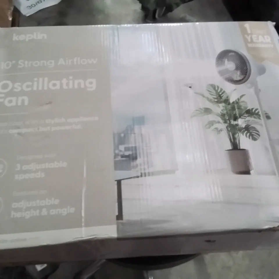 BOXED KEPLIN 10" WHITE OSCILLATING FAN