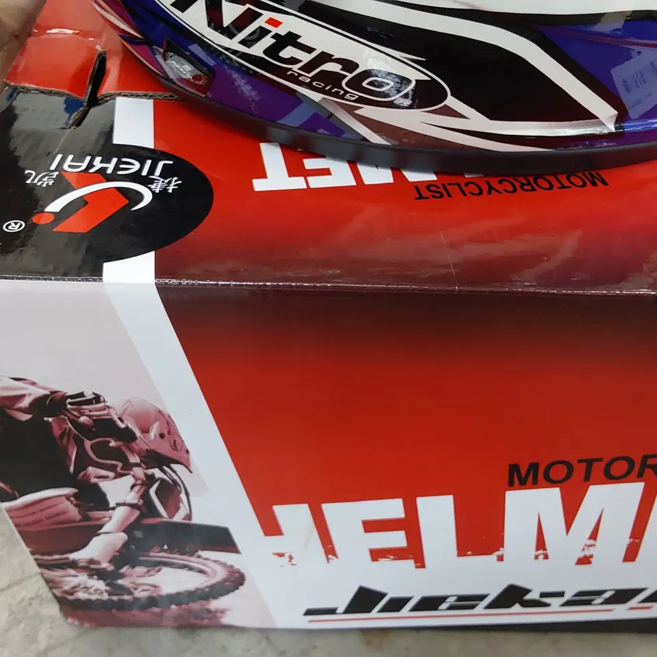 BOXED NITRO RACING FULL FACE MOTORCYCLE HELMETSIZE XS