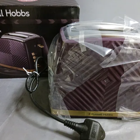 BOXED RUSSELL HOBBS GROOVE MULBERRY TOASTER 