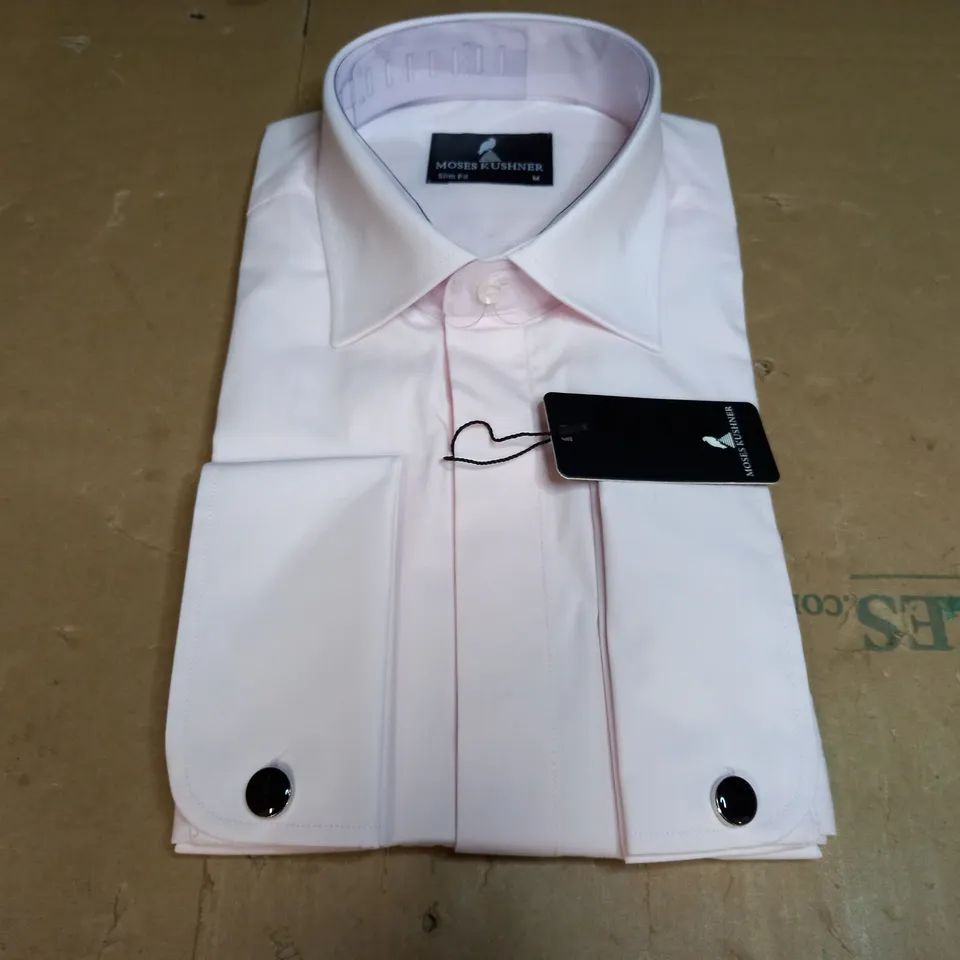 MOSES KUSHNER LOT OF 6 LONG SLEEVE SLIM FIT BUTTONED LIGHT PINK SHIRTS - MEDIUM