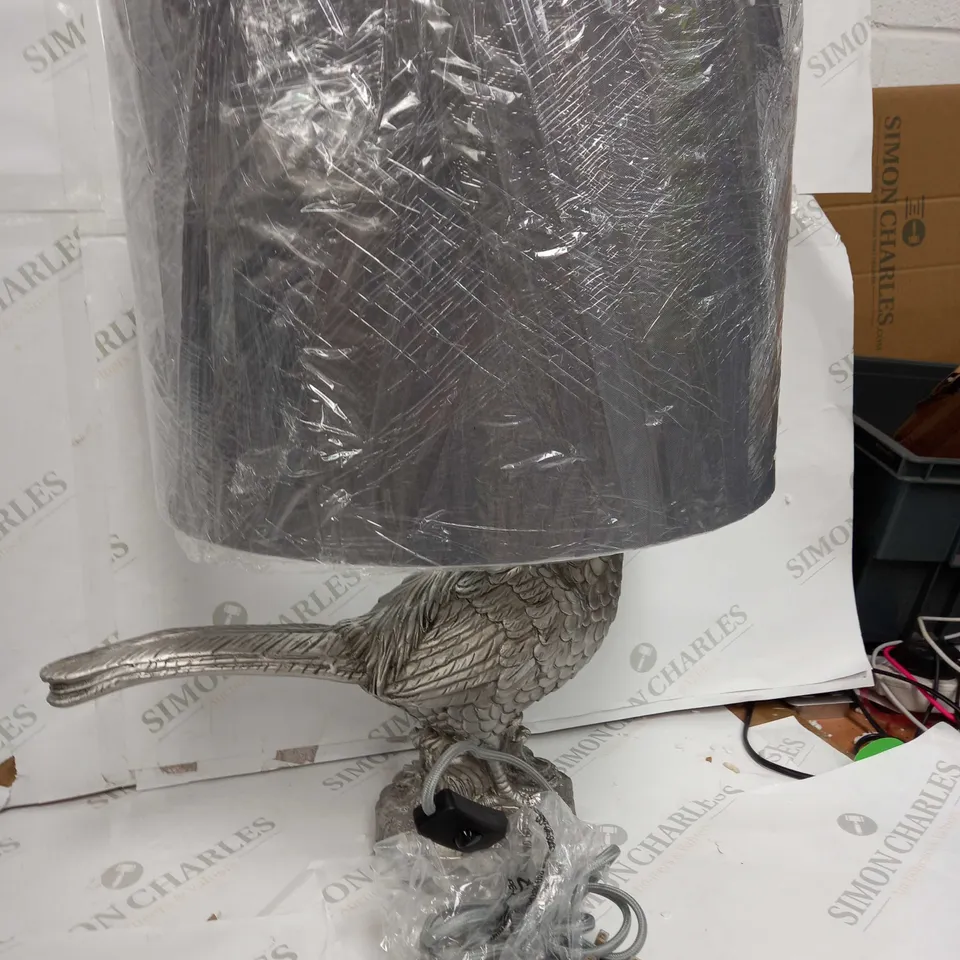ALISON CORK ANIMAL TABLE LAMP - SILVER PHEASANT