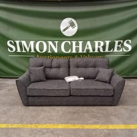 HALSTOW 3 SEATER FABRIC SOFA - CHARCOAL