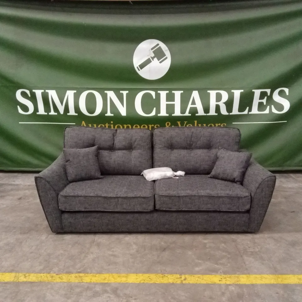 HALSTOW 3 SEATER FABRIC SOFA - CHARCOAL RRP £749