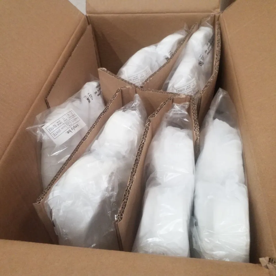 BOX CONTAINING APPROXIMATELY 6 PAIRS OF SIMPLY BE WHITE PHOEBE EX WIDE SANDALS - SIZE 9