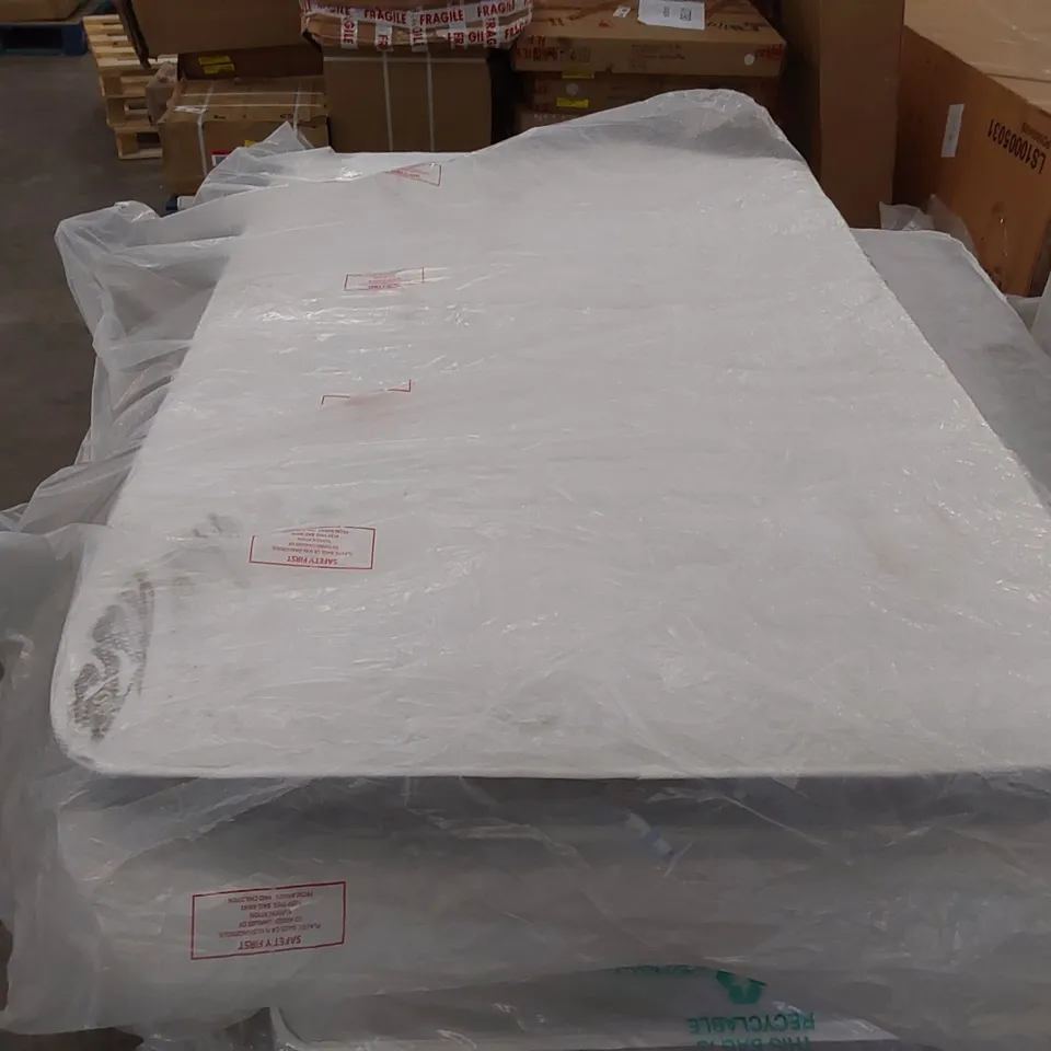 QUALITY BAGGED HYBRID MEMORY NATURAL OPEN COIL 4' MATTRESS - APPROX 120 X 190CM