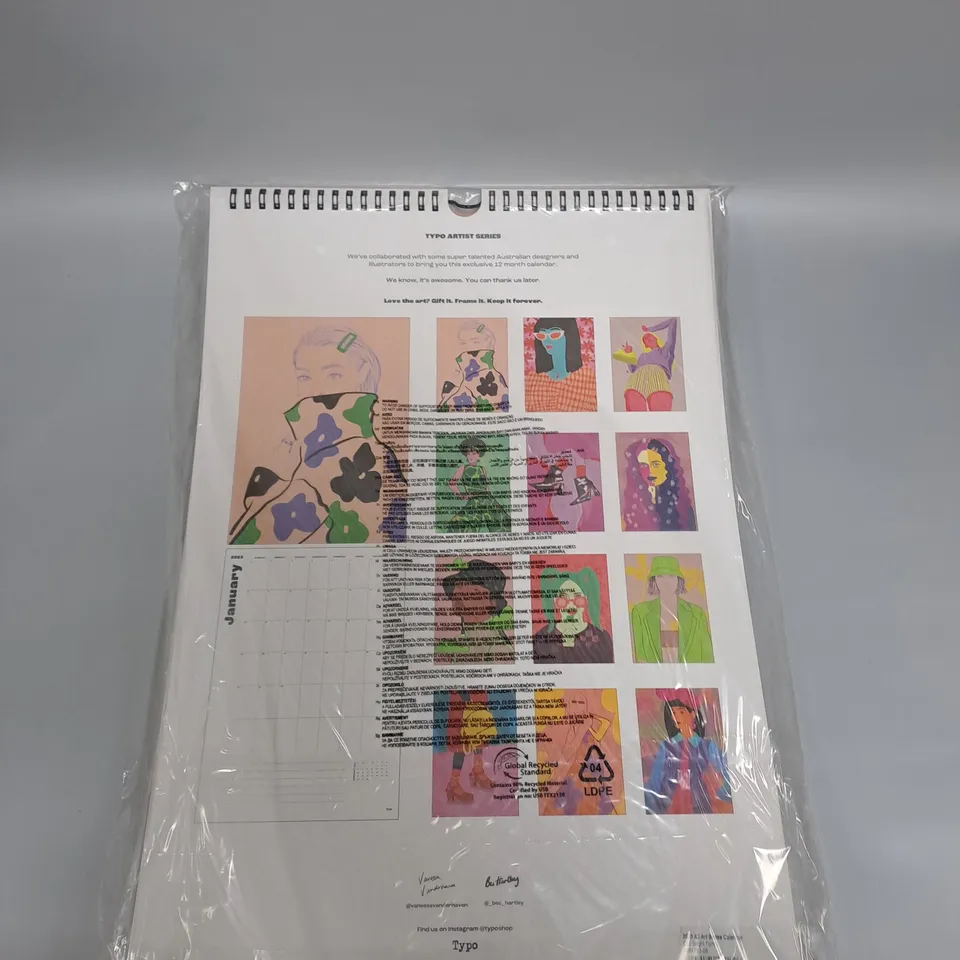 BOX OF 18X TYPO ARTISTS CALENDARS 