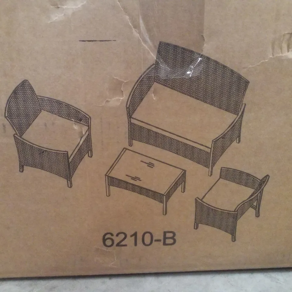 BOX CONTAINING 4PCS BLACK RATTAN GARDEN FURNITURE SET