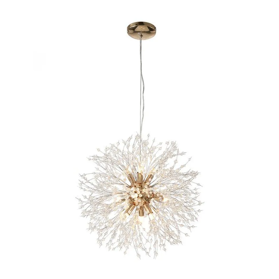BOXED DANDELION 6-LIGHT CRYSTAL CHANDELIER FIXTURE 