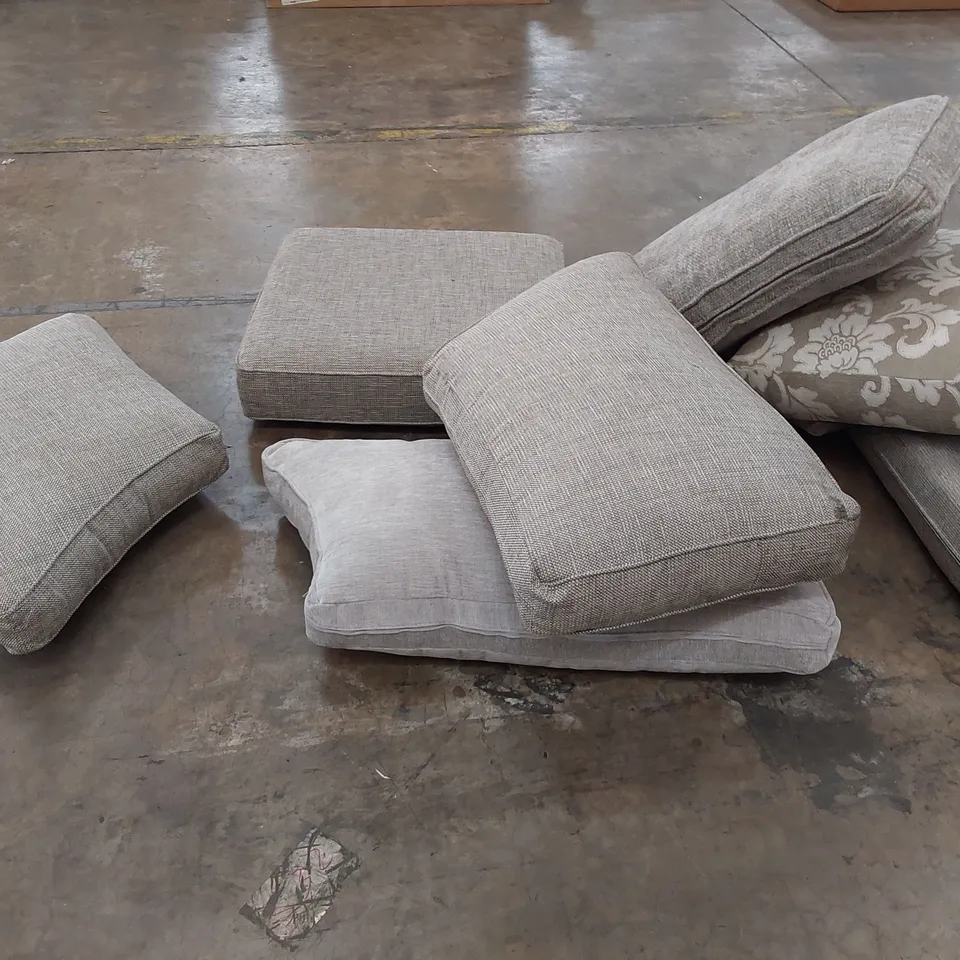 CAGE OF ASSORTED SOFA SEAT & BACK CUSHIONS