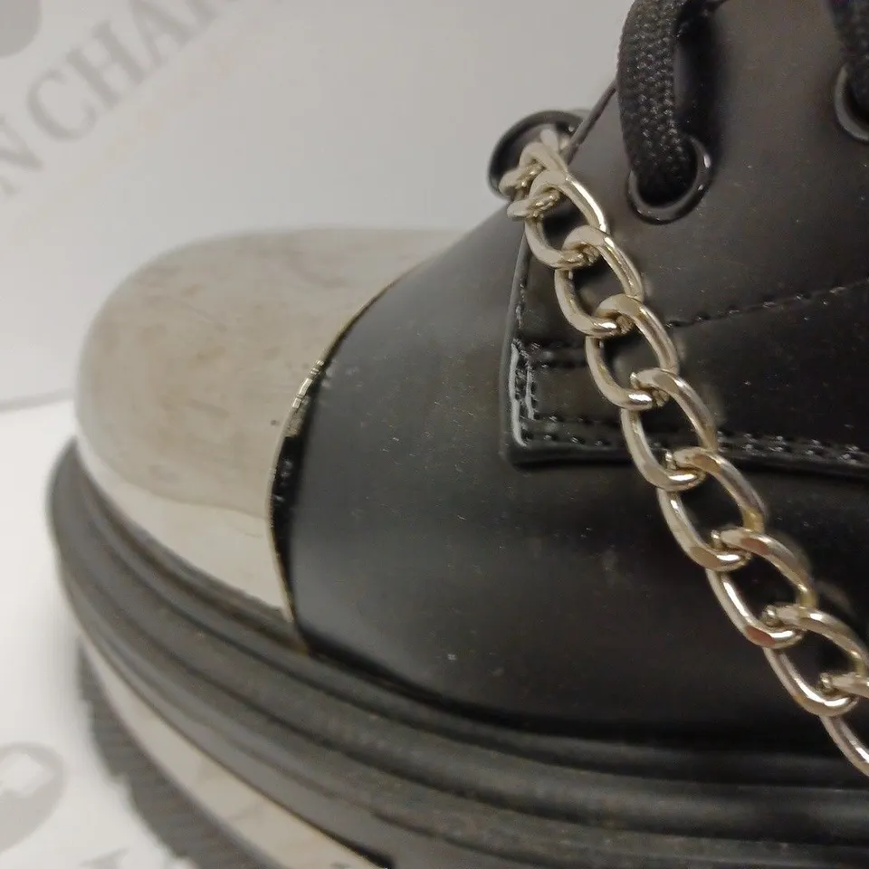 KOI VEGAN BORIN HARDWARE PLATFORM BOOTS - SIZE 7