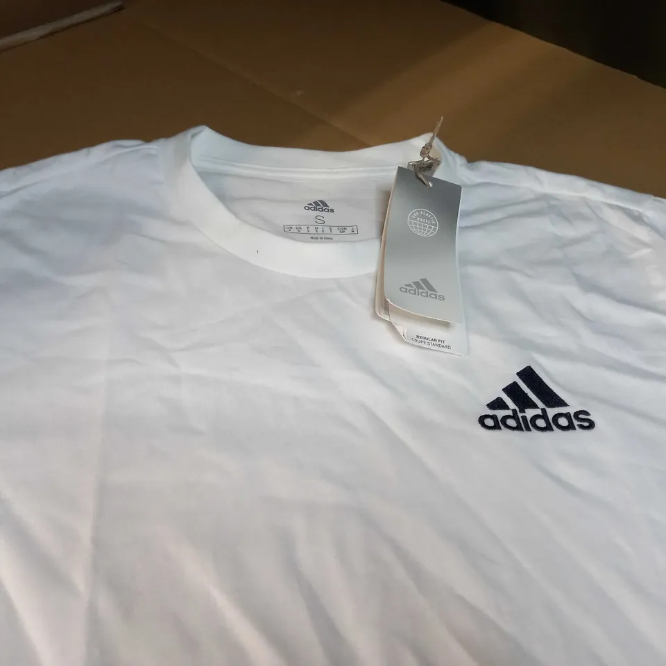ADIDAS WHITE/LOGO TEE - SMALL