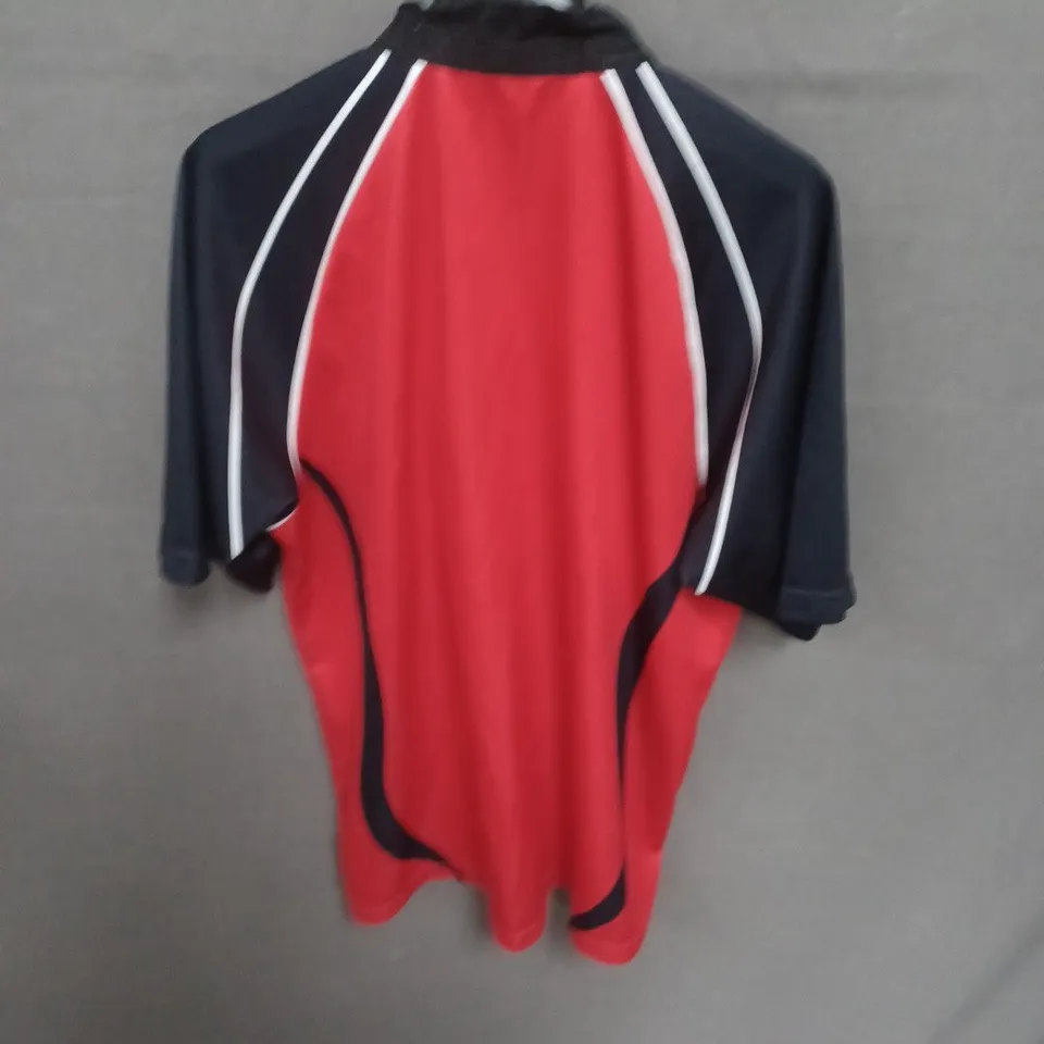 GILBERT RFU RUGBY SHIRT – RED & BLACK, SHORT SLEEVES