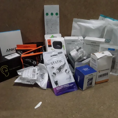 LOT TO CONTAIN 20 ASSORTED ITEMS TO INCLUDE AIRPOD CASES APPLE WATCH CASES PLUG ADAPTORS ECT