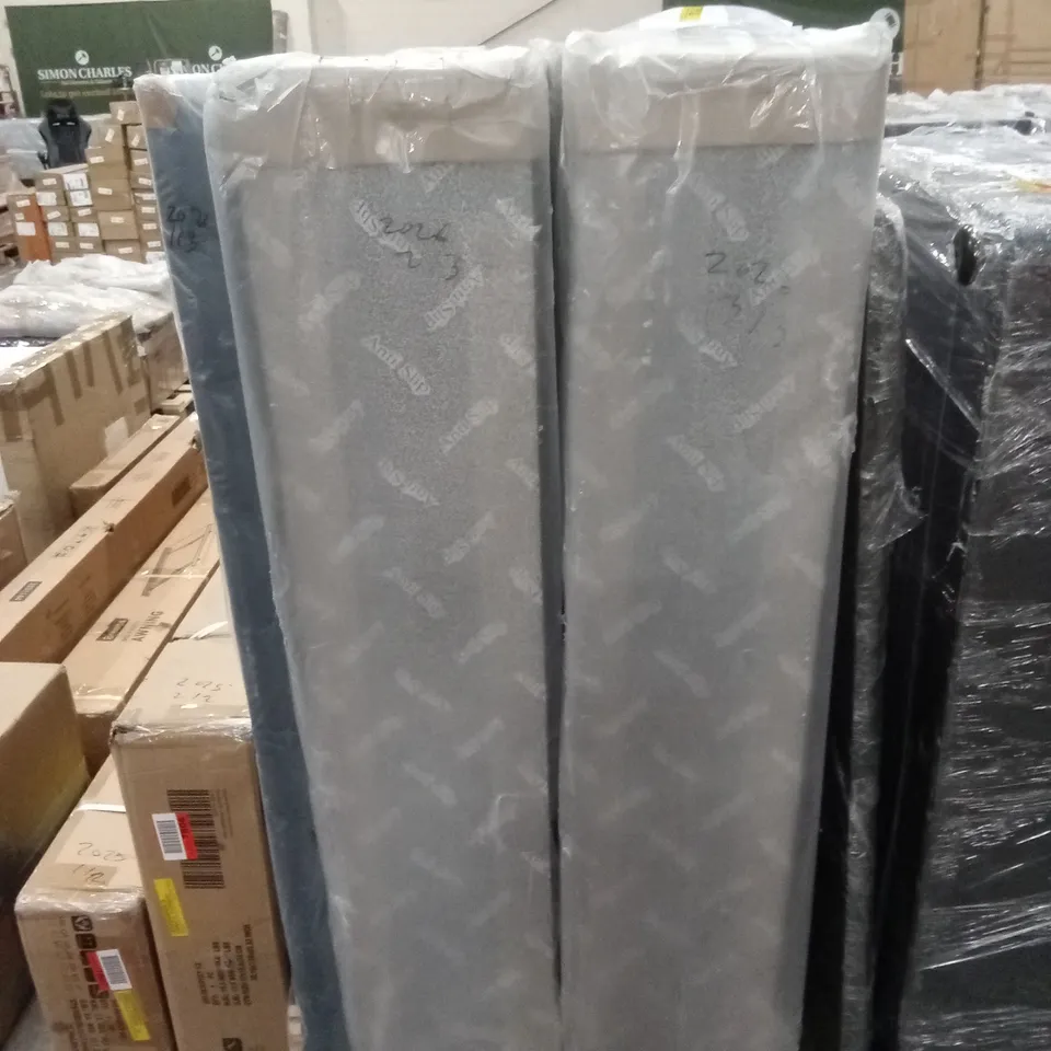 BAGGED AMELIA UPHOLSTERED PANEL 2 DRAWER DIVAN BED BASE WITH HEADBOARD (3 PARTS)