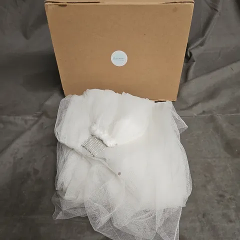 MILK & HONEY FLOOR-LENGTH TULLE VEIL IN WHITE 