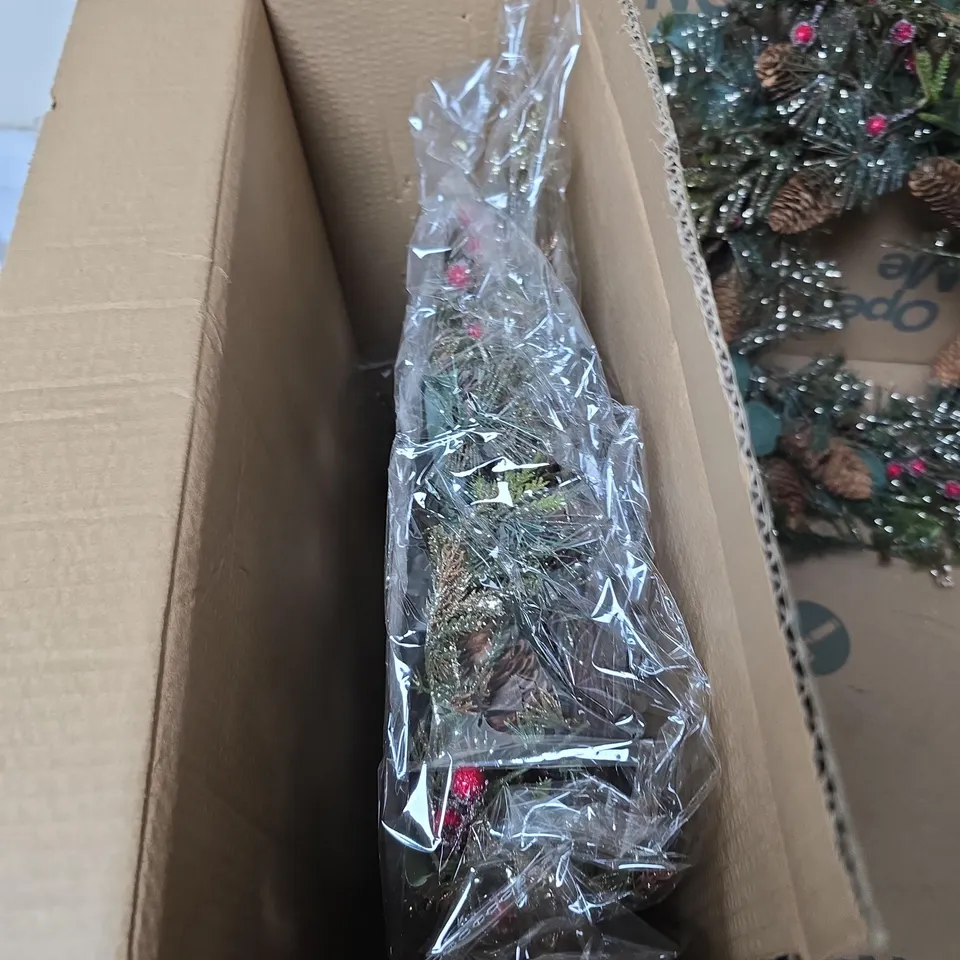 2X GISELA GRAHAM FAUX FLOWER CHRISTMAS WREATH 