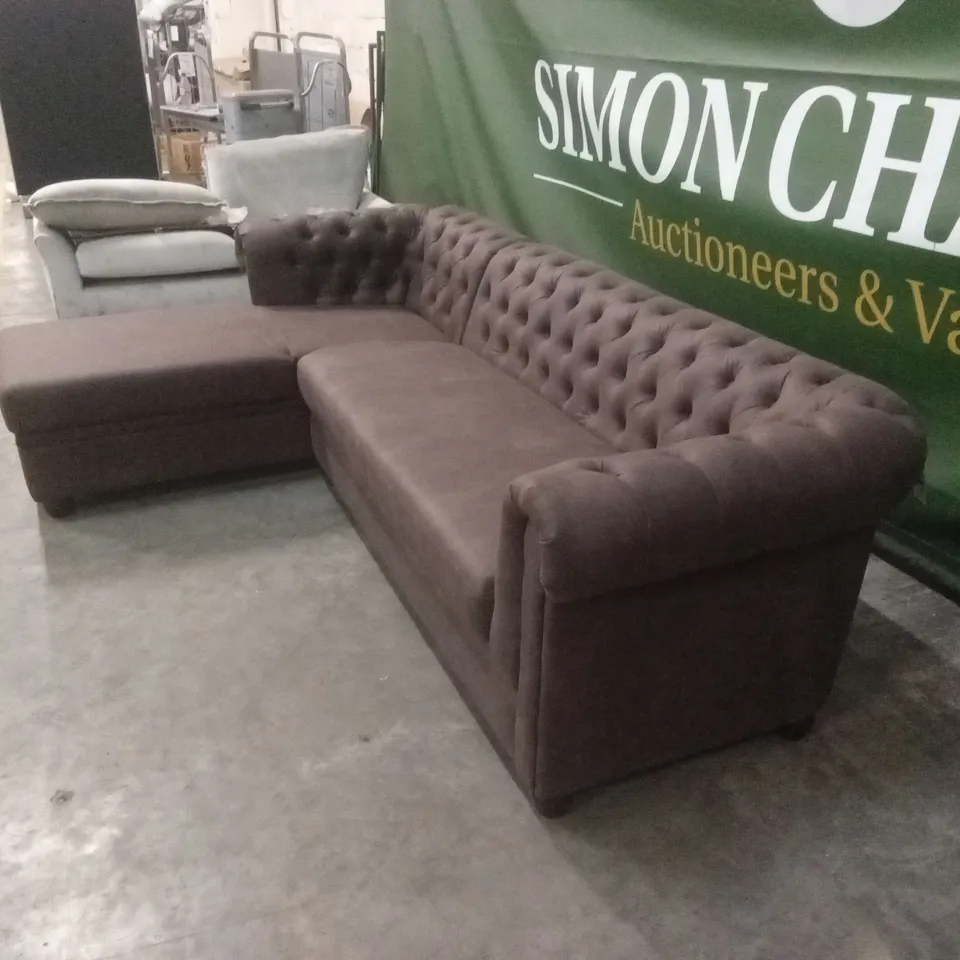 CHESTER LEATHER LOOK LEFT HAND CORNER CHAISE RRP £1399