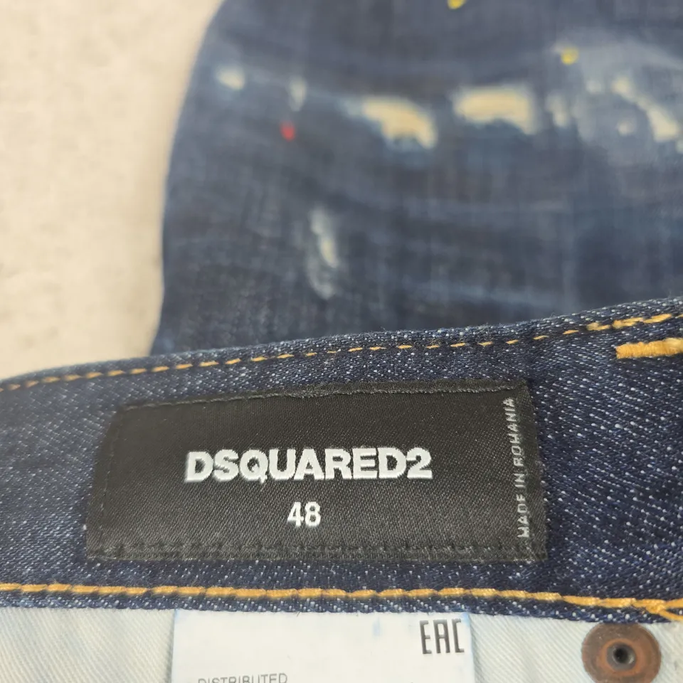 DSQUARED2 DENIM JEANS, UK 38 (EU 48) – DISTRESSED WITH PAINT SPLATTERS