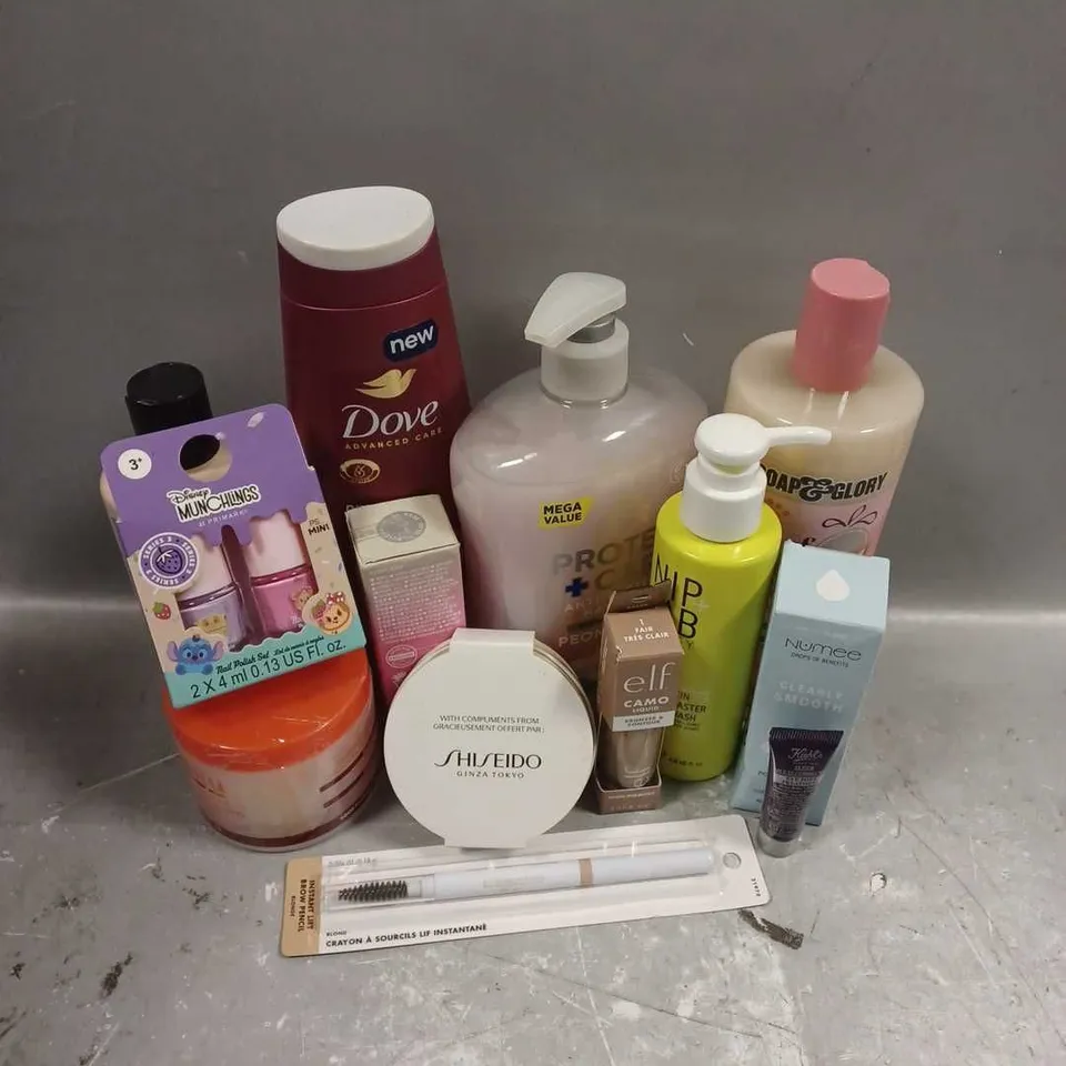 APPROXIMATELY 20 ASSORTED COSMETIC PRODUCTS INCLUDE - SOAP&GLORY BODY WASH - NIP + FAB NIGHT WASH - ELF CAMO CONTOUR - ETC