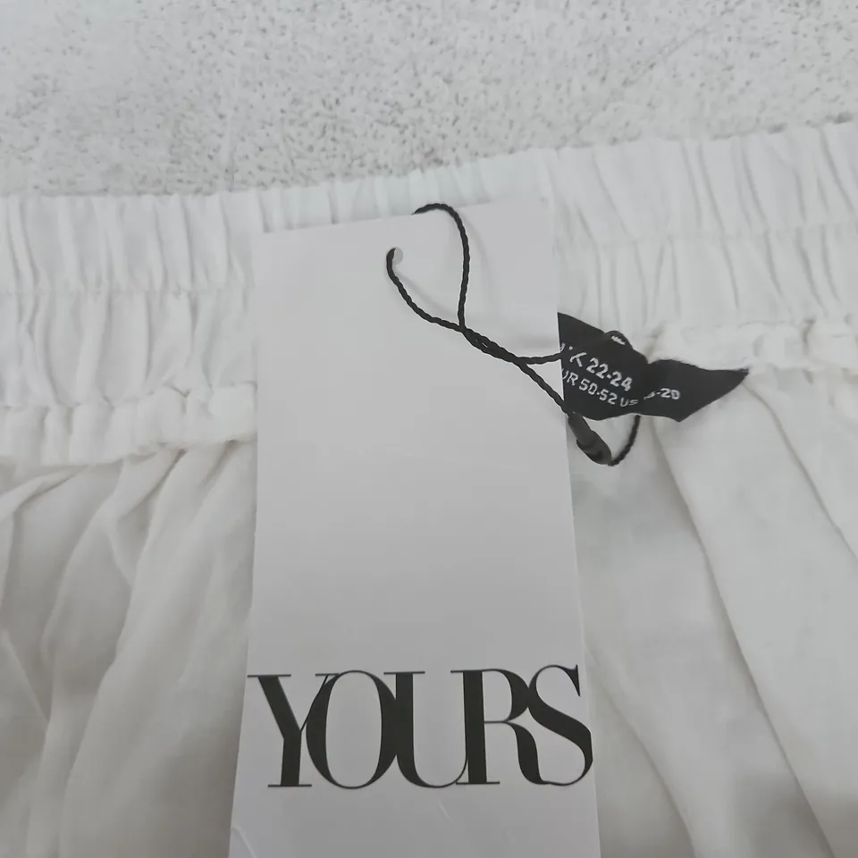 YOURS CLOTHING WHITE LACE TRIM SKIRT UK 22-24