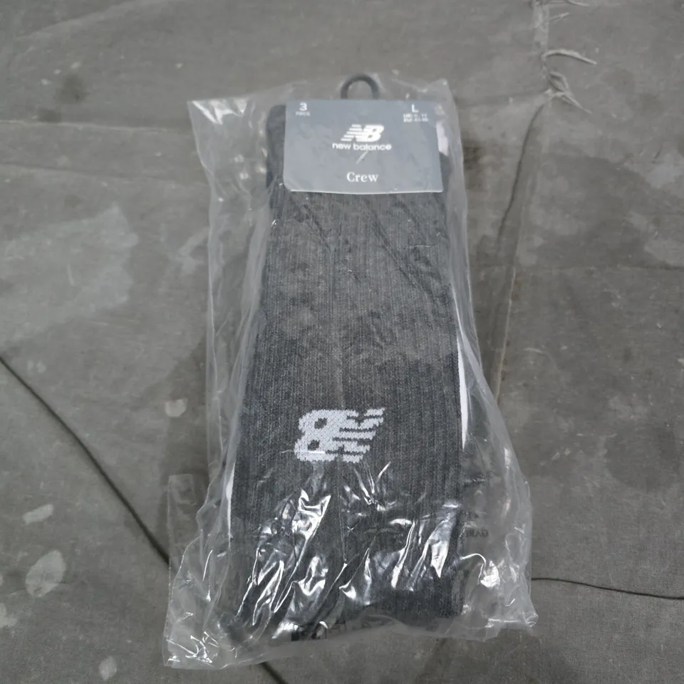 NEW BALANCE CREW SOCKS – 3 PACK - LARGE