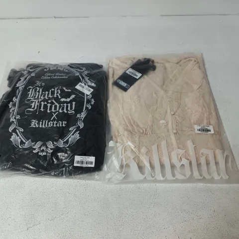 LOT OF APPROXIMATELY 40 BRAND NEW KILLSTAR CLOTHING ITEMS INCLUDES CYBELE LACE DRESSES AND ODELINA MAXI DRESSES - VARIOUS SIZES