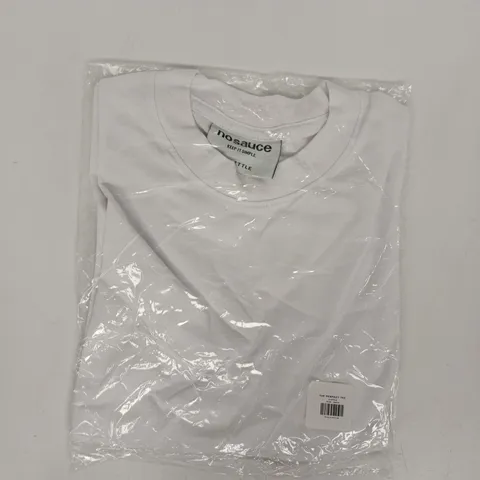 BAGGED NO SAUCE THE PERFECT SLIM TEE IN WHITE SIZE XS