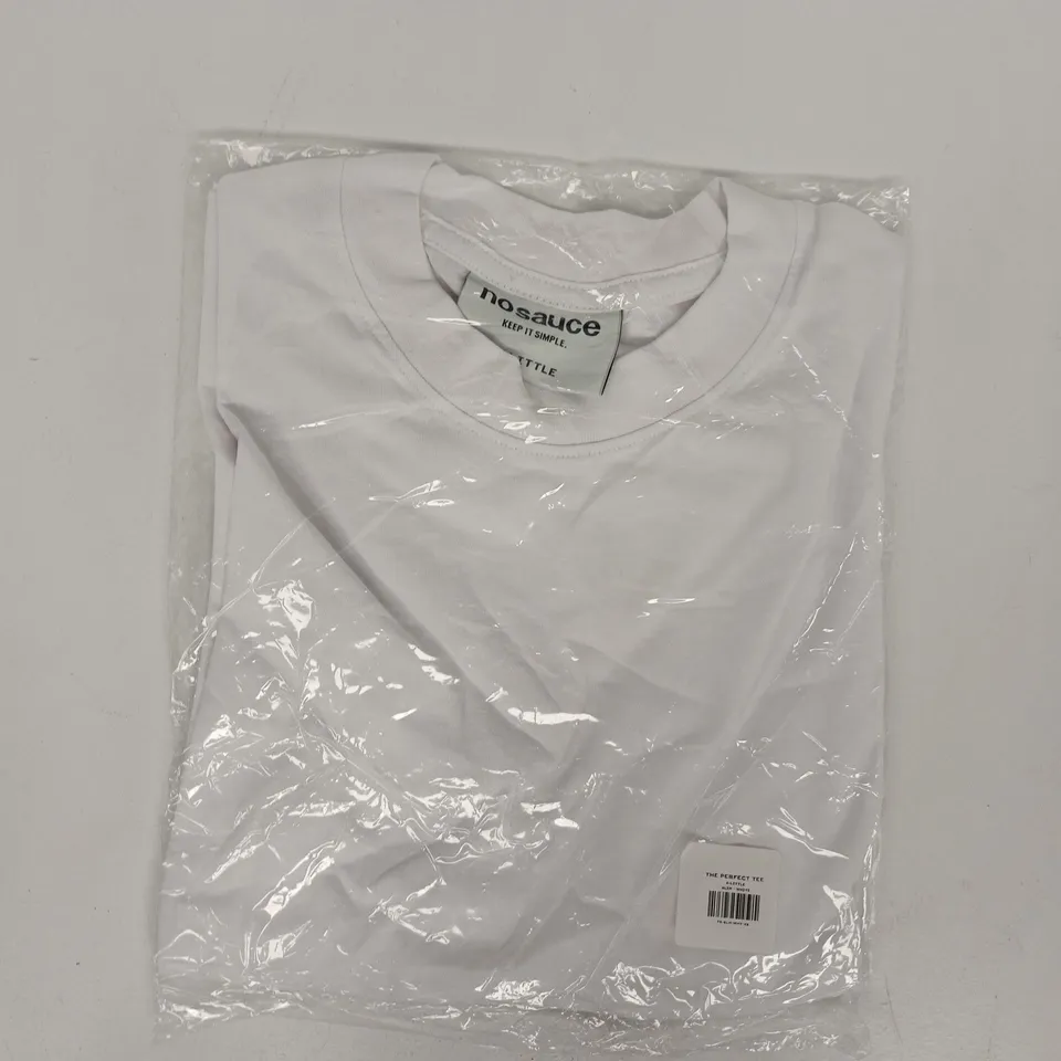 BAGGED NO SAUCE THE PERFECT SLIM TEE IN WHITE SIZE XS