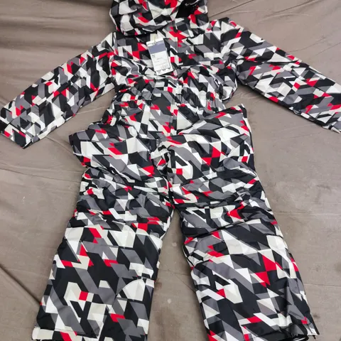 MOUNTAIN WAREHOUSE CLOUD PRINTED KIDS WATERPROOF ALL IN ONE SNOWSUIT IN GREY MULTI - 7-8 YEARS