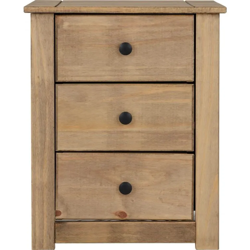 BOXED ABBIE SOLID MANUFACTURED WOODEN BEDSIDE TABLE NATURAL WAX