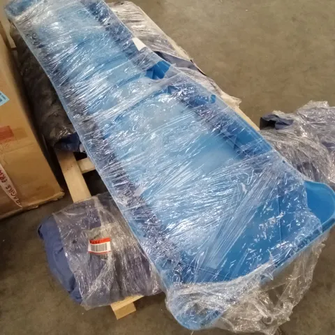 PALLET OF ASSORTED OUTDOOR SWING SET PARTS AND PIECES 