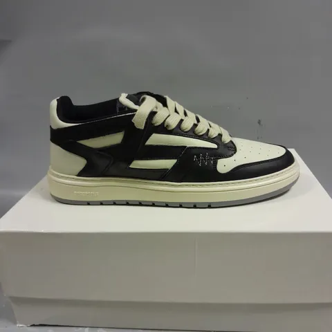 BOXED PAIR OF REPRESENT REPTOR LOW LEATHER TRAINERS - 8