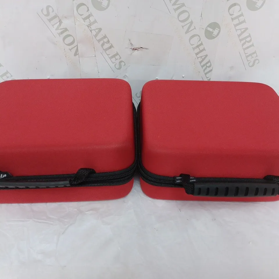 BOXED LOT OF 2 STORAGE CASES RED BY FLIPO